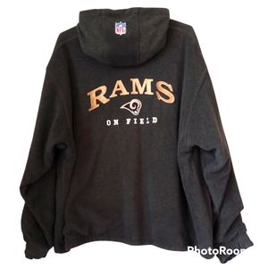 RAMS NFL Coat  Reversible  Men's 2XL  Puma  Stitched detail  Navy Gray Fleece